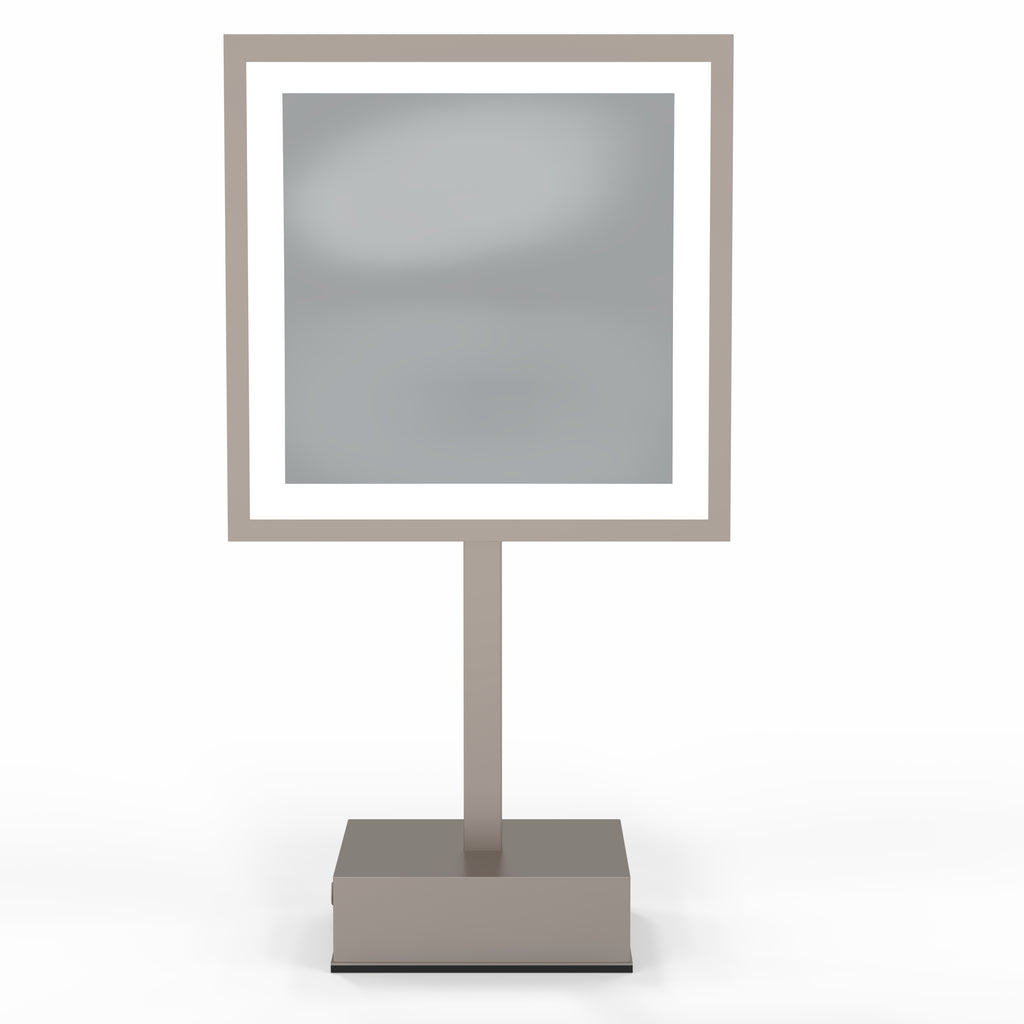 712 - LED Lighted 3x Magnified Single-Sided Freestanding Mirror, Plug-In - THE HELEN