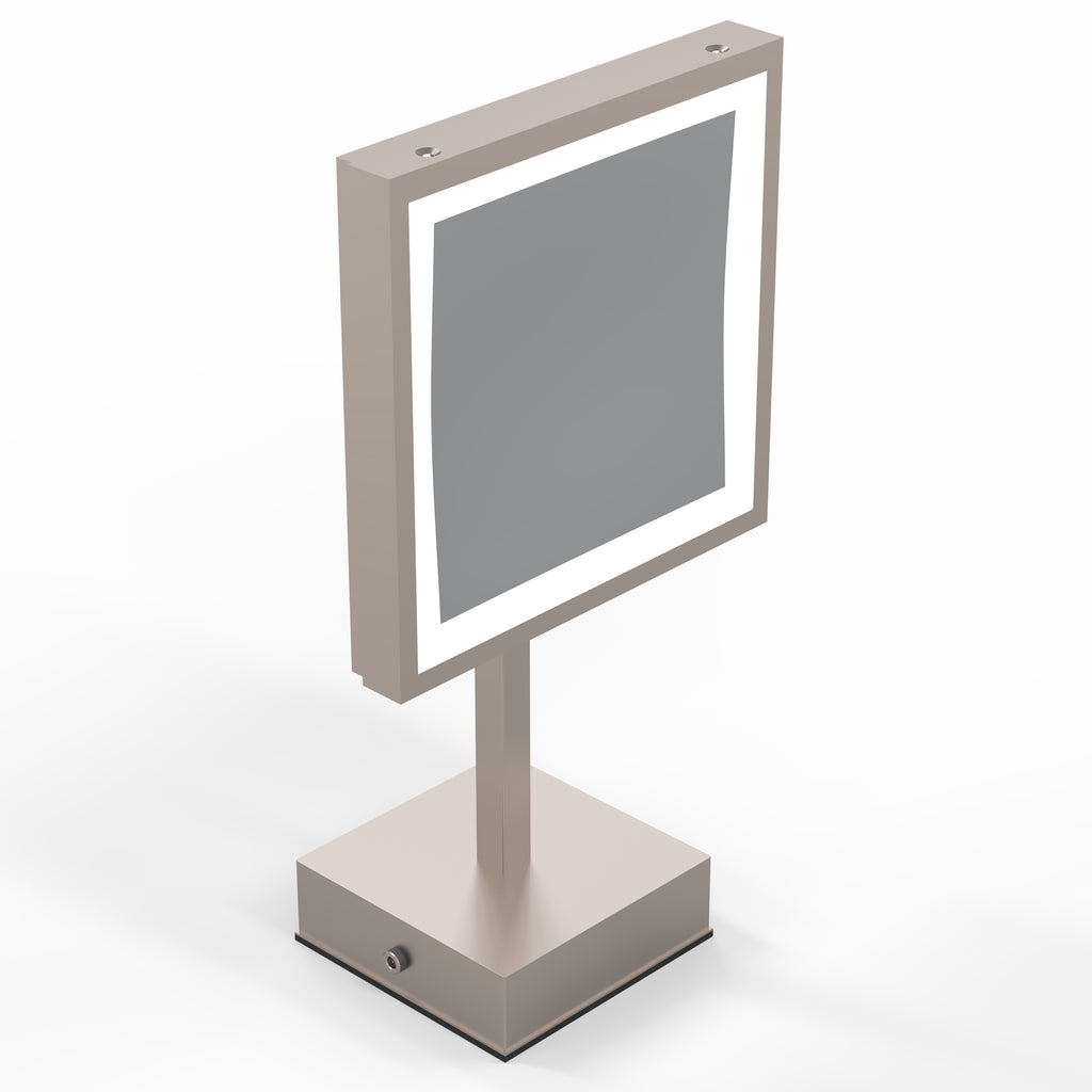 712 - LED Lighted 3x Magnified Single-Sided Freestanding Mirror, Plug-In - THE HELEN