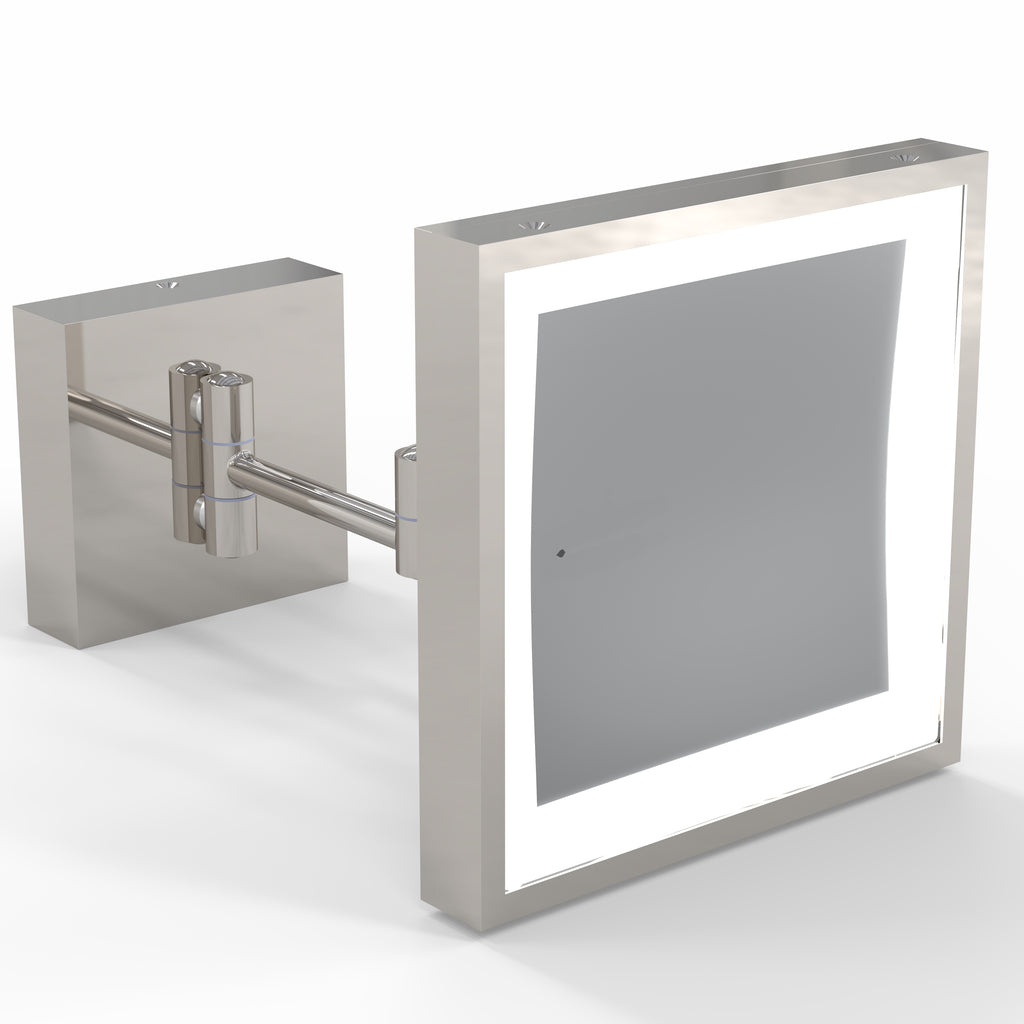 Rechargeable Single-Sided LED Square Wall Mirror - THE ANNE
