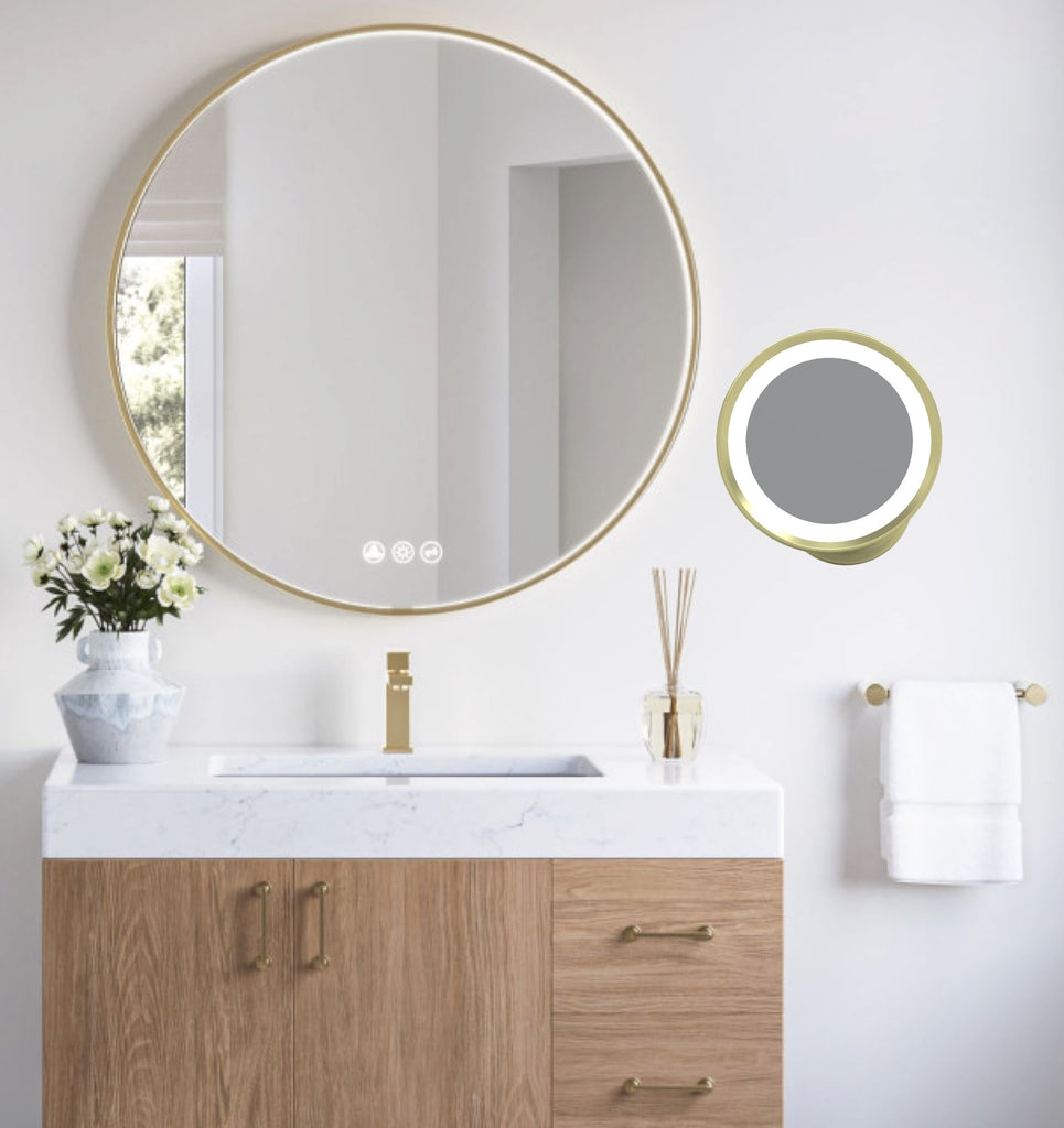 944 - LED Lighted 5x Magnified Single-Sided Wall Mirror - THE JOAN