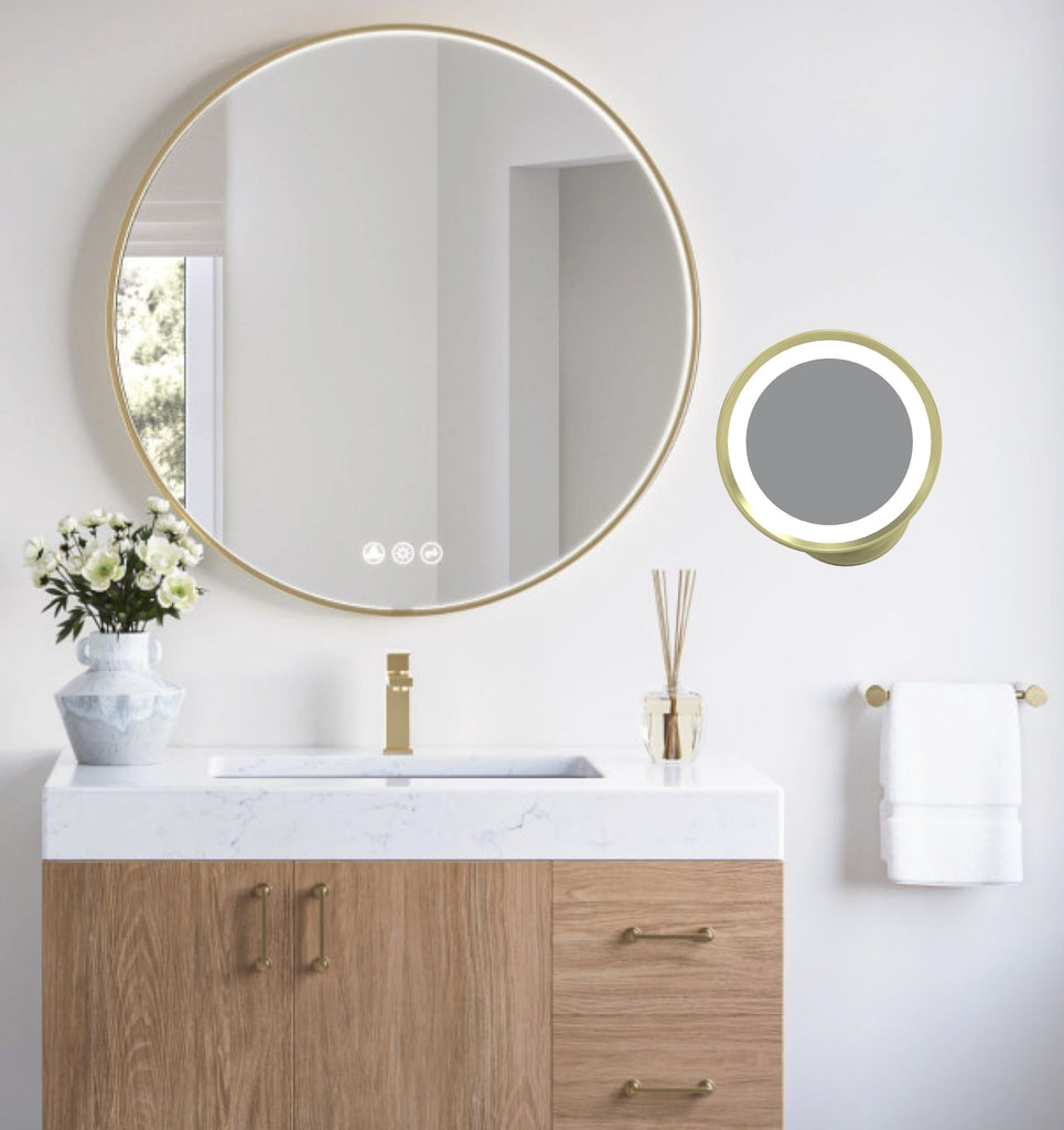 LED Lighted 5x Magnified Single-Sided Wall Mirror - THE JOAN