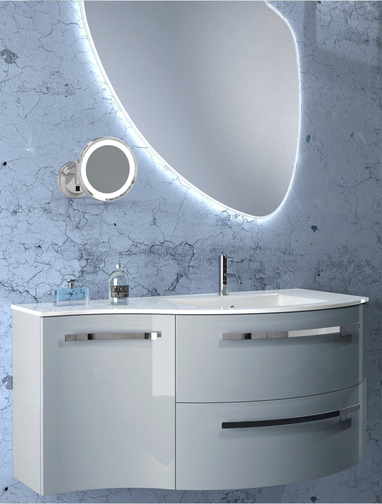 944 - LED Lighted 5x Magnified Single-Sided Wall Mirror - THE JOAN