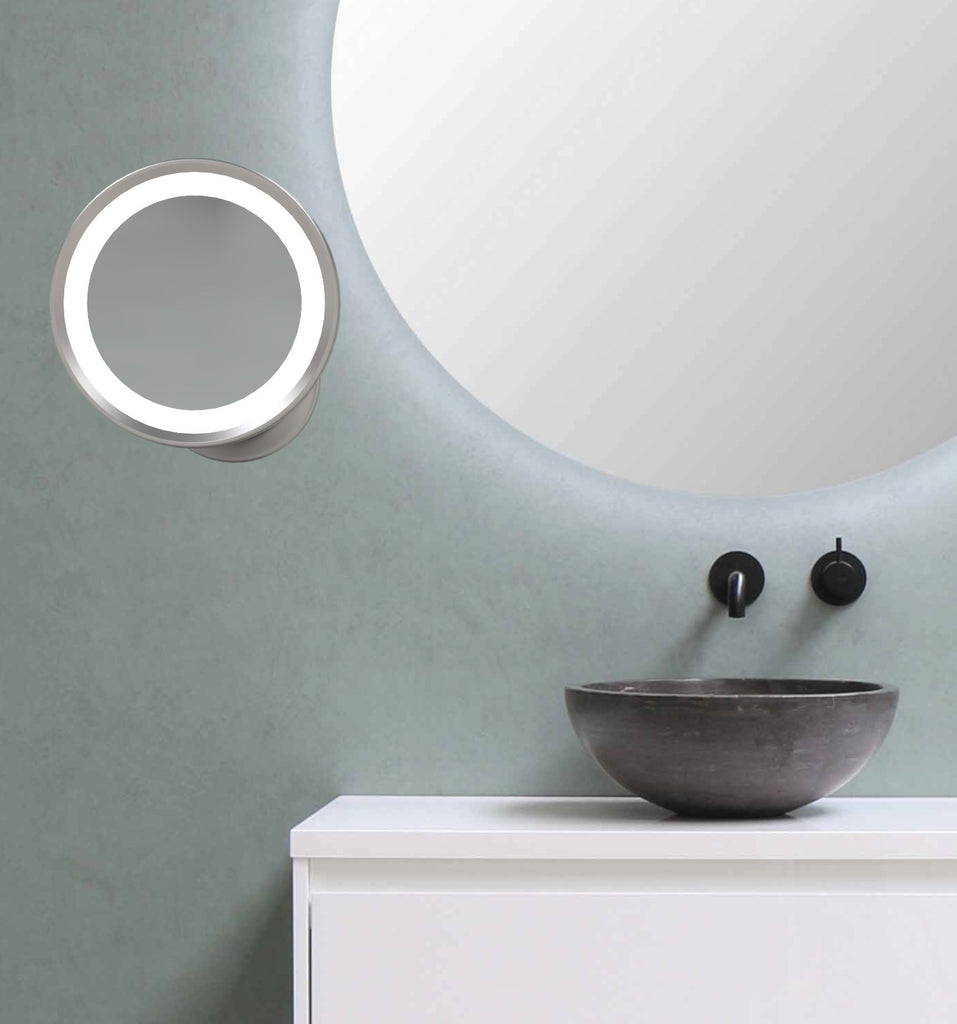 944 - LED Lighted 5x Magnified Single-Sided Wall Mirror - THE JOAN