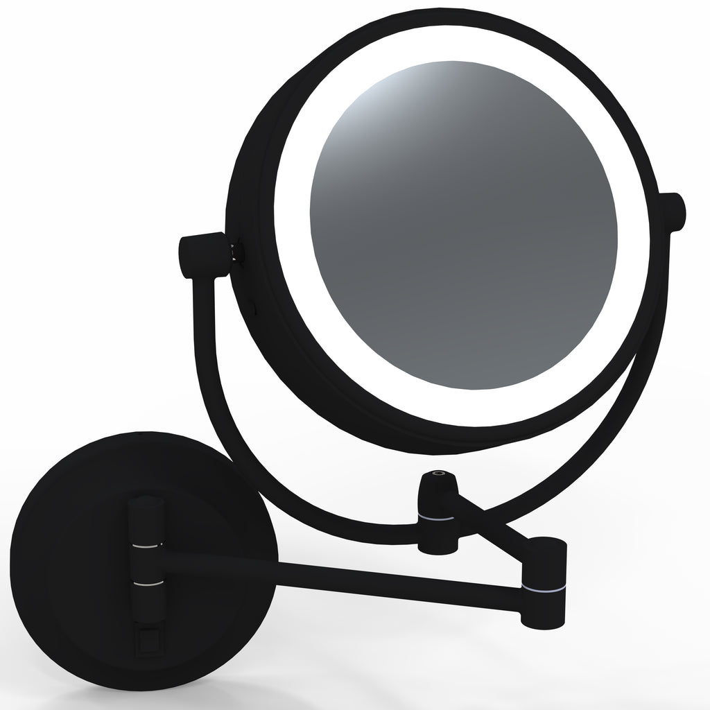 LED Lighted 5x/1x Magnified Arm Wall Mirror - THE MERYL